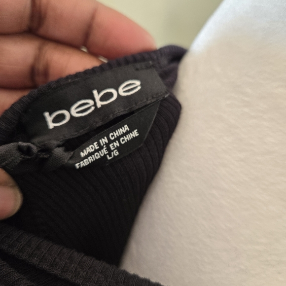 Bebe Dress sz Lg Jet Black - Picture 4 of 5